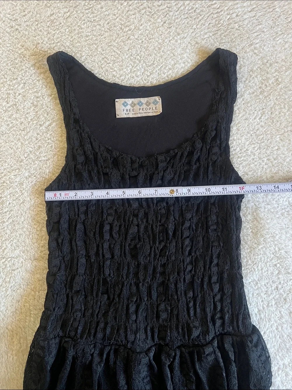Free People Black Lace Tiered Dress Romantic Goth Whimsigoth S